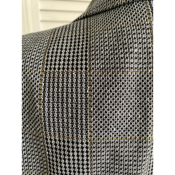 Vintage Lino silk and Wool Blend Mens Blazer‎ Korea Houndstooth Plaid 40R - Picture 5 of 10